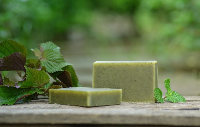 Natural handmade soap bars after cold process curing
